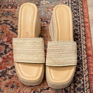 Madden Girl Tan Woven Wedge Sandals